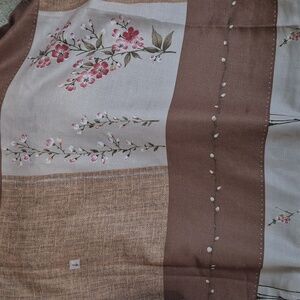 Tan Pink Floral Shower Curtain